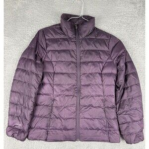 Eddie Bauer EB650 Purple Plum Goose Down Packable Puffer Jacket Sz PS Quilted